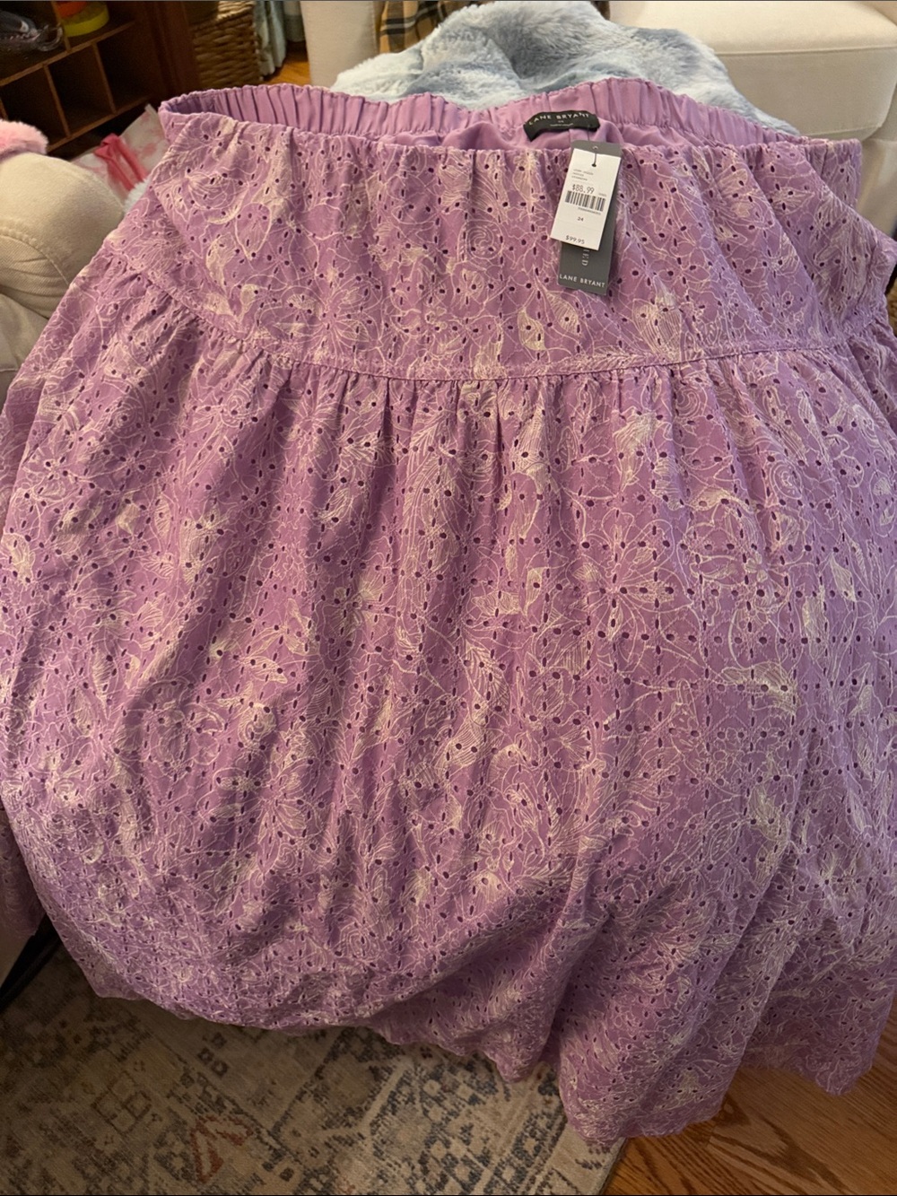 Lane Bryant Lavender Eyelet Circle Skirt
